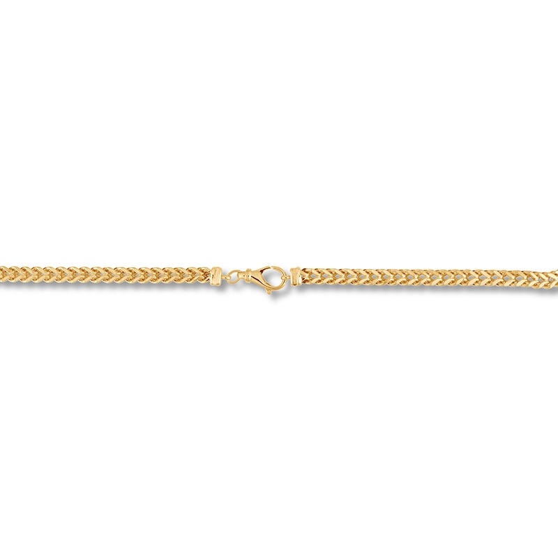 Semi-Solid Square Franco Chain 10K Yellow Gold 24" Approx. 3.9mm