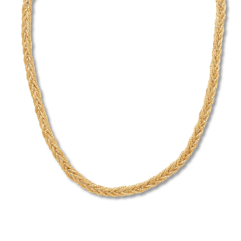 Braided Chain Necklace 14K Yellow Gold 18" Approx. 5.5mm
