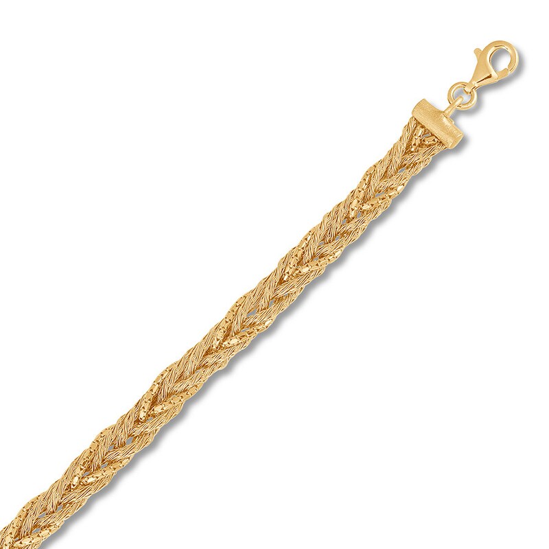 Main Image 2 of Braided Chain Necklace 14K Yellow Gold 18" Approx. 5.5mm