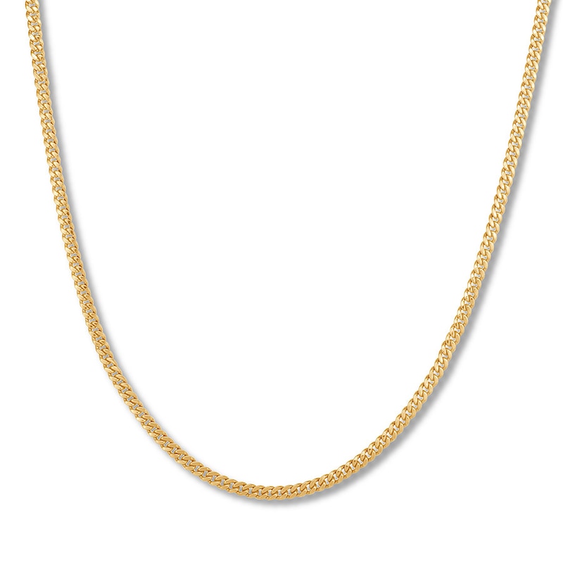 Semi-Solid Curb Link Chain 10K Yellow Gold Approx. 24" 3.25mm