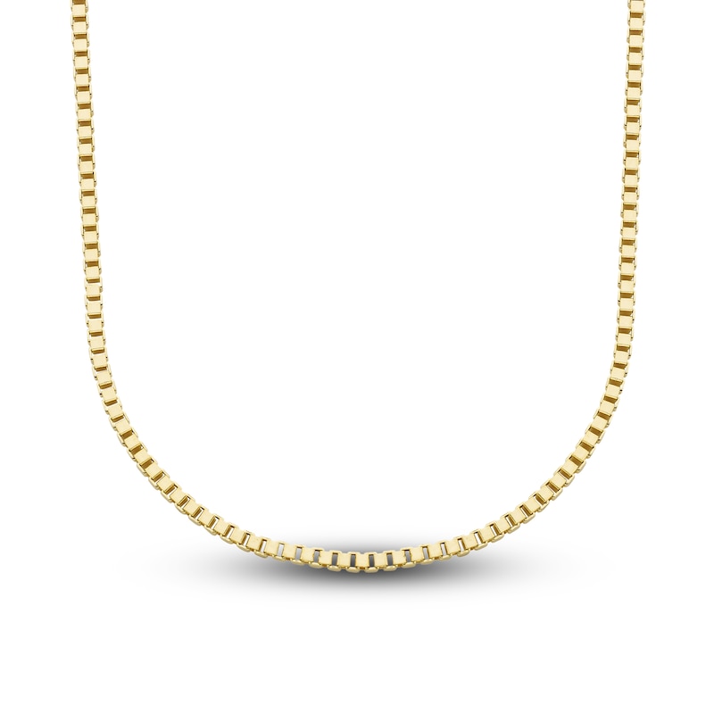 Hollow Box Chain Necklace 14K Yellow Gold 22" Approx. 2mm