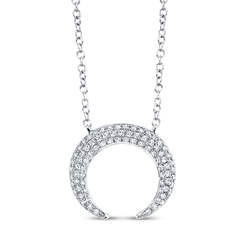 Shy Creation Crescent Necklace 1/5 ct tw Diamonds 14K Gold SC55004527