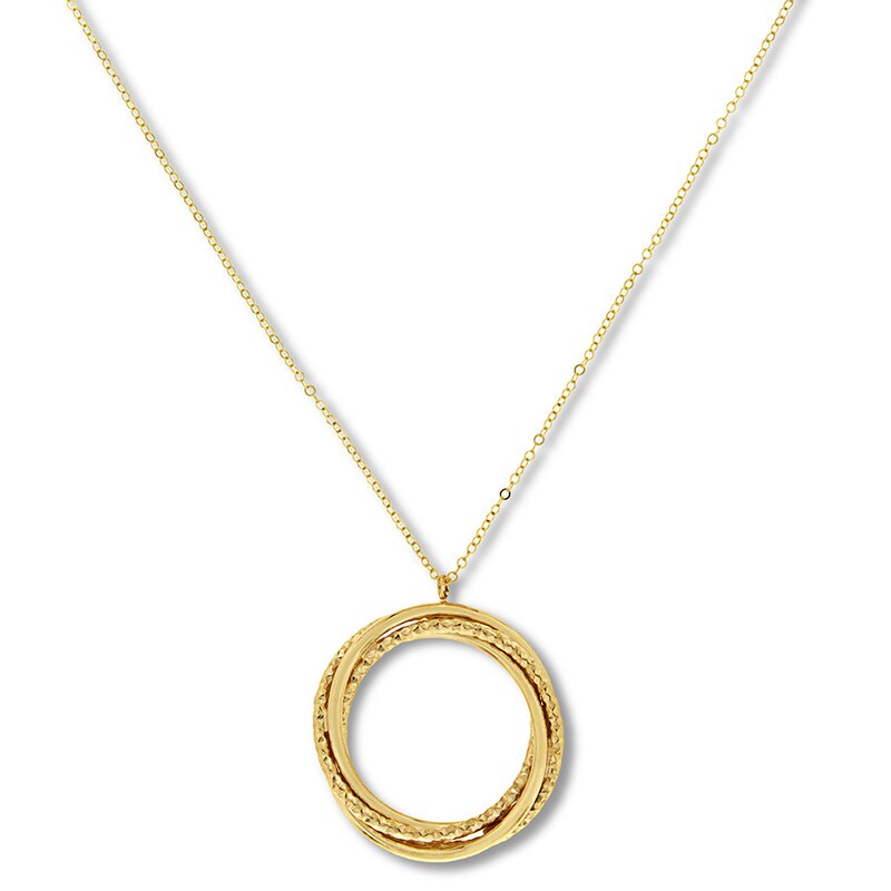 Main Image 1 of Circle Necklace 10K Yellow Gold 18"