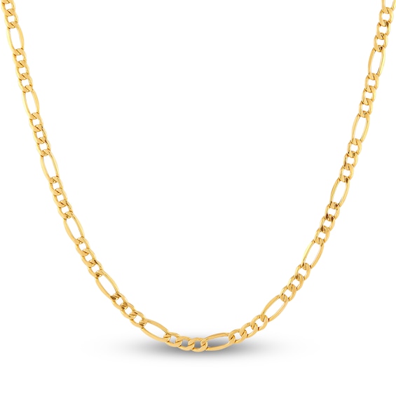 Hollow Figaro Chain Necklace 14K Yellow Gold 20