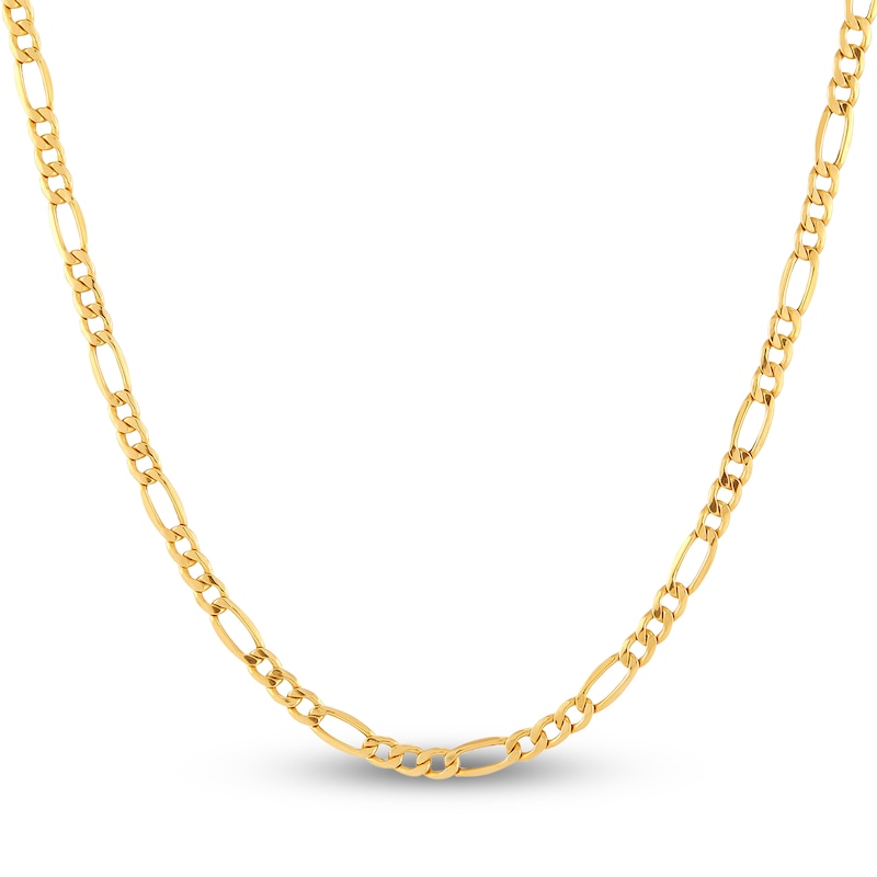 Main Image 1 of Hollow Figaro Chain Necklace 14K Yellow Gold 20" 4.4mm