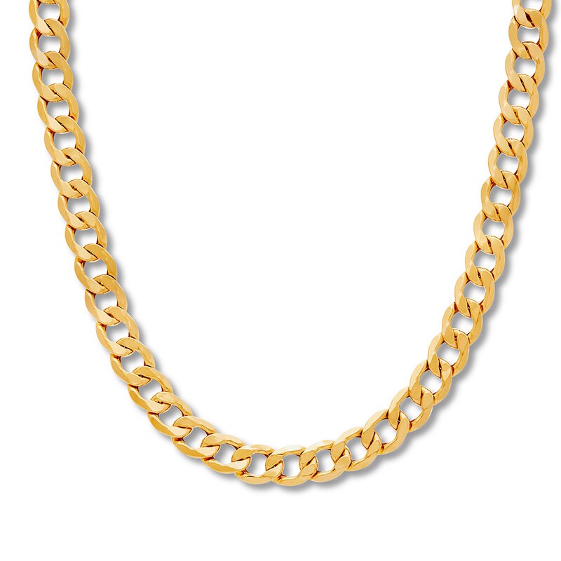 Main Image 1 of Hollow Curb Chain Necklace 10K Yellow Gold 22" Approx. 8.8mm
