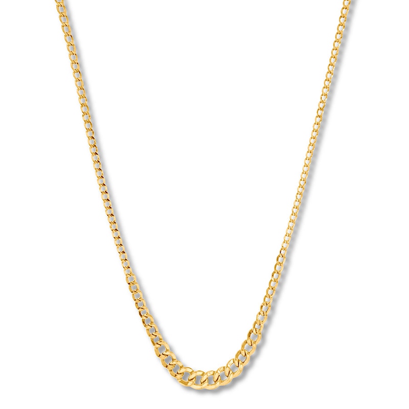 Main Image 1 of Graduated Curb Link Necklace 10K Yellow Gold 18&quot;