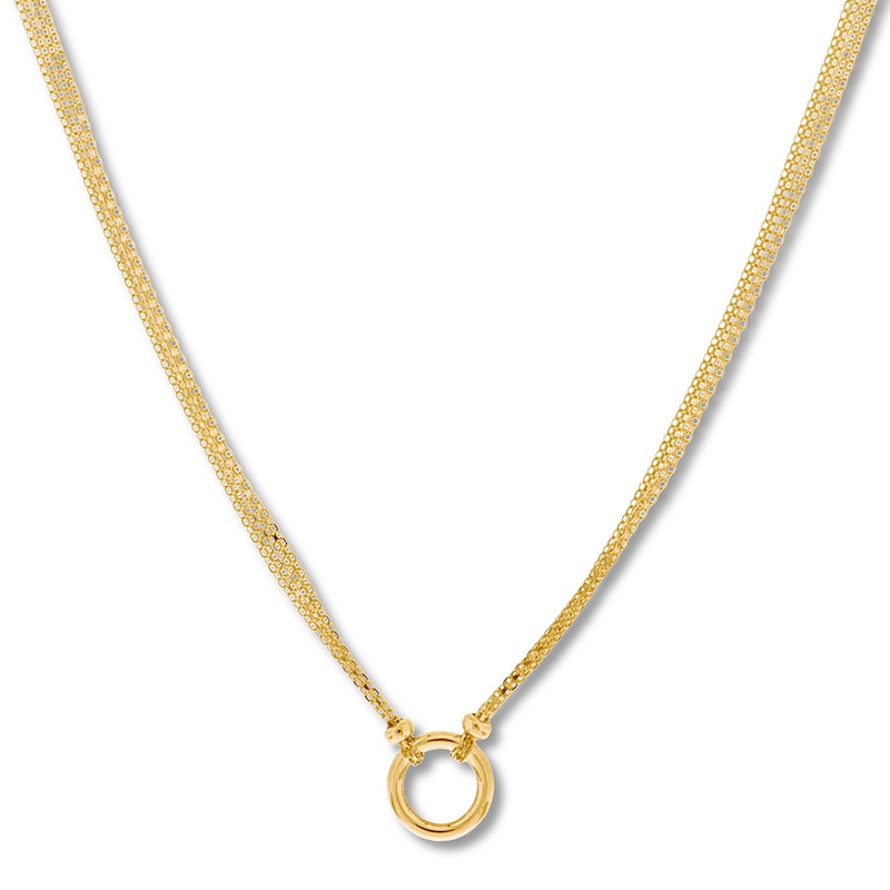 Circle Necklace 10K Yellow Gold 18"