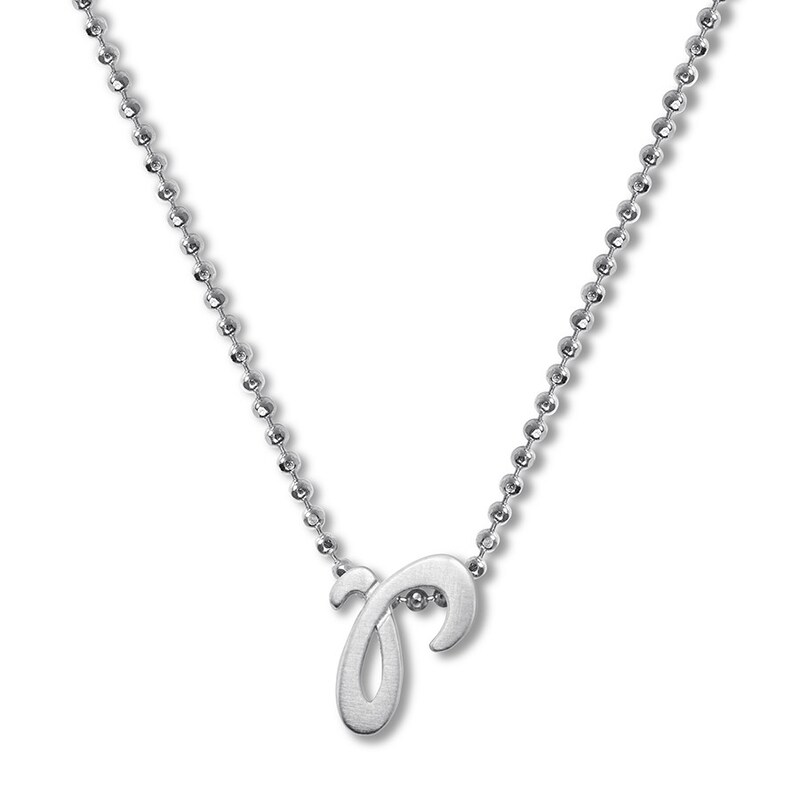 Alex Woo Autograph Letter R Necklace Sterling Silver 16