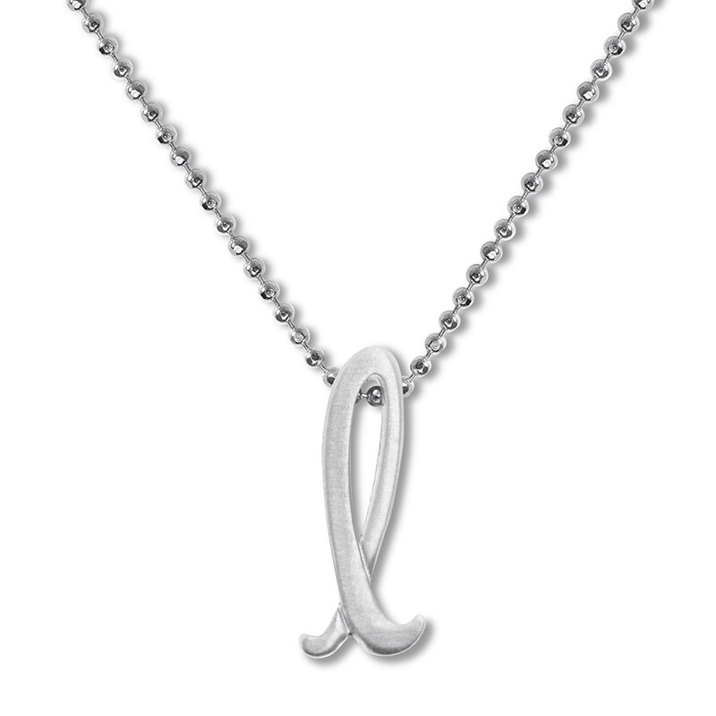 Main Image 1 of Alex Woo Autograph Letter L Necklace Sterling Silver 16"