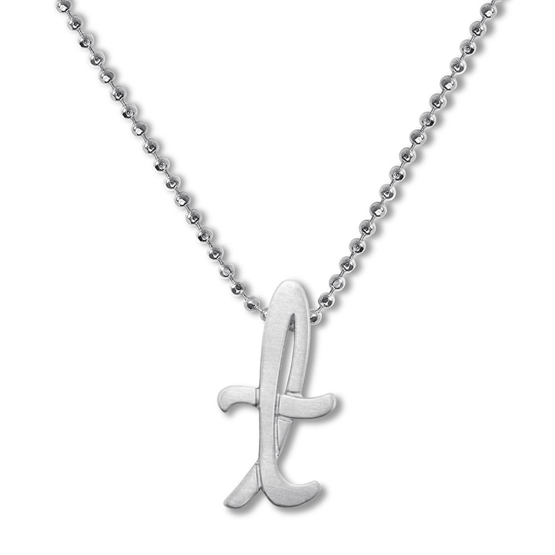 Main Image 1 of Alex Woo Autograph Letter T Necklace Sterling Silver 16"