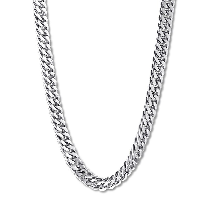 Solid Link Chain Necklace Stainless Steel 22" Approx. 9mm