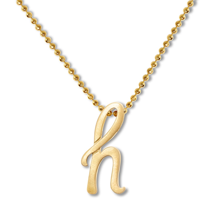 Main Image 1 of Alex Woo Autograph Letter H Necklace 14K Yellow Gold 16"