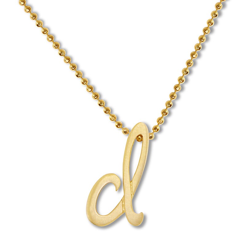 Alex Woo Autograph Letter D Necklace 14K Yellow Gold 16"