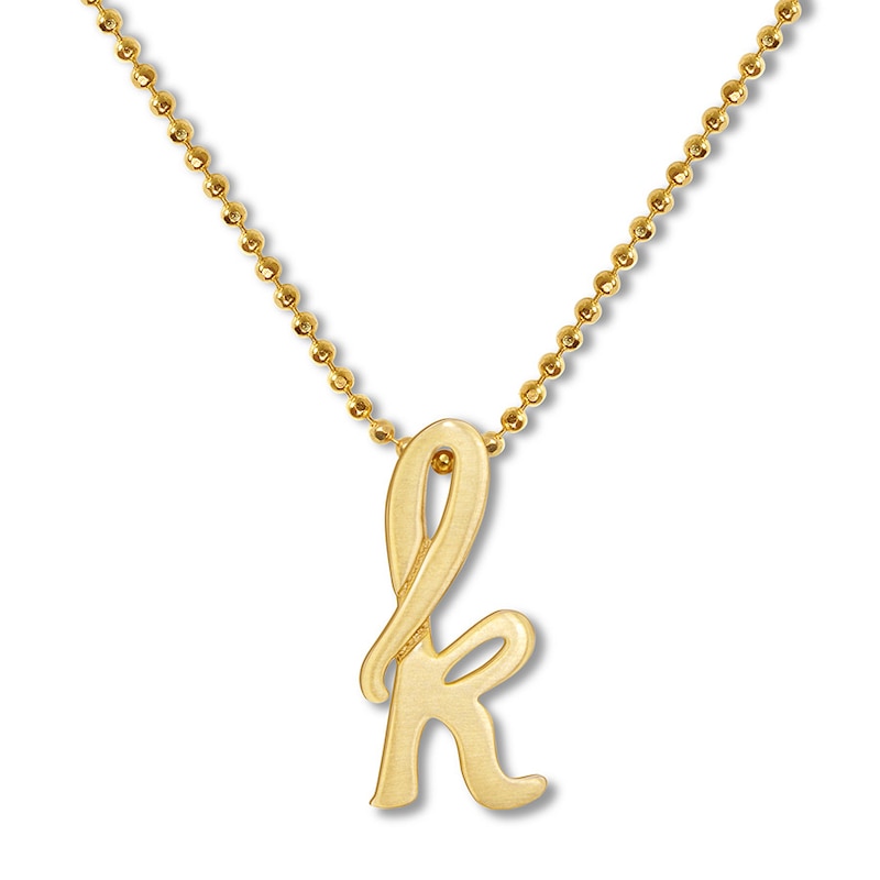Main Image 1 of Alex Woo Autograph Letter K Necklace 14K Yellow Gold 16"