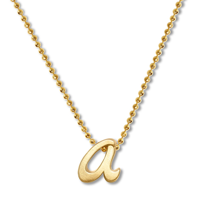 Main Image 1 of Alex Woo Autograph Letter A Necklace 14K Yellow Gold 16"