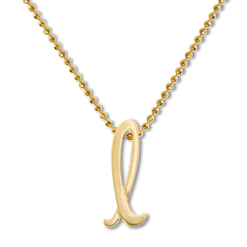Main Image 1 of Alex Woo Autograph Letter L Necklace 14K Yellow Gold 16"
