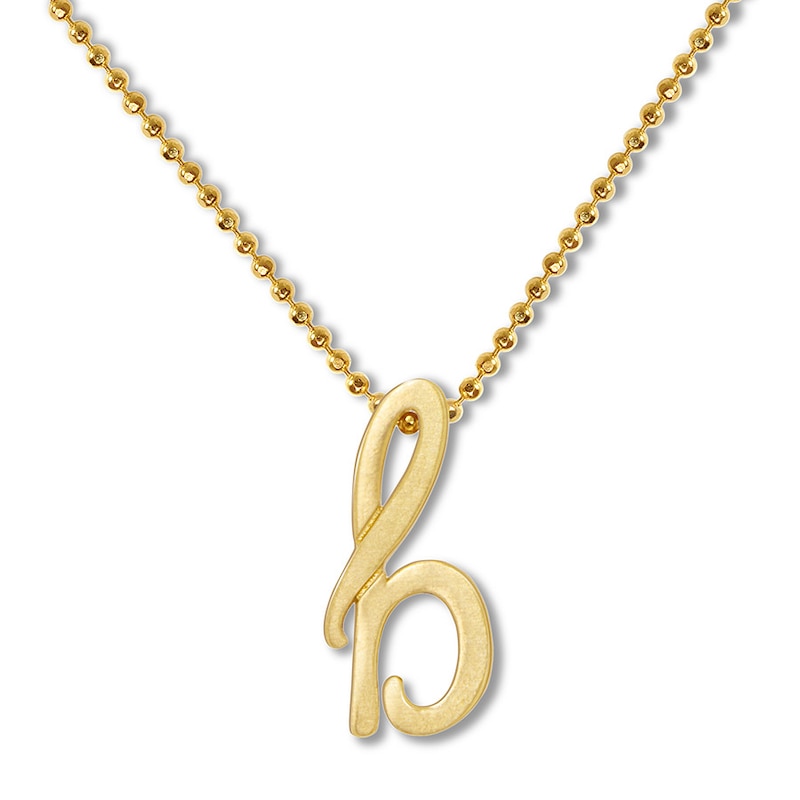 Main Image 1 of Alex Woo Autograph Letter B Necklace 14K Yellow Gold 16"