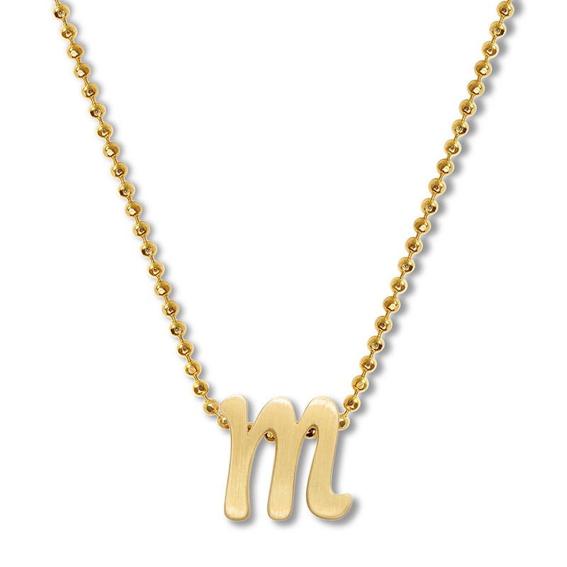 Main Image 1 of Alex Woo Autograph Letter M Necklace 14K Yellow Gold 16"