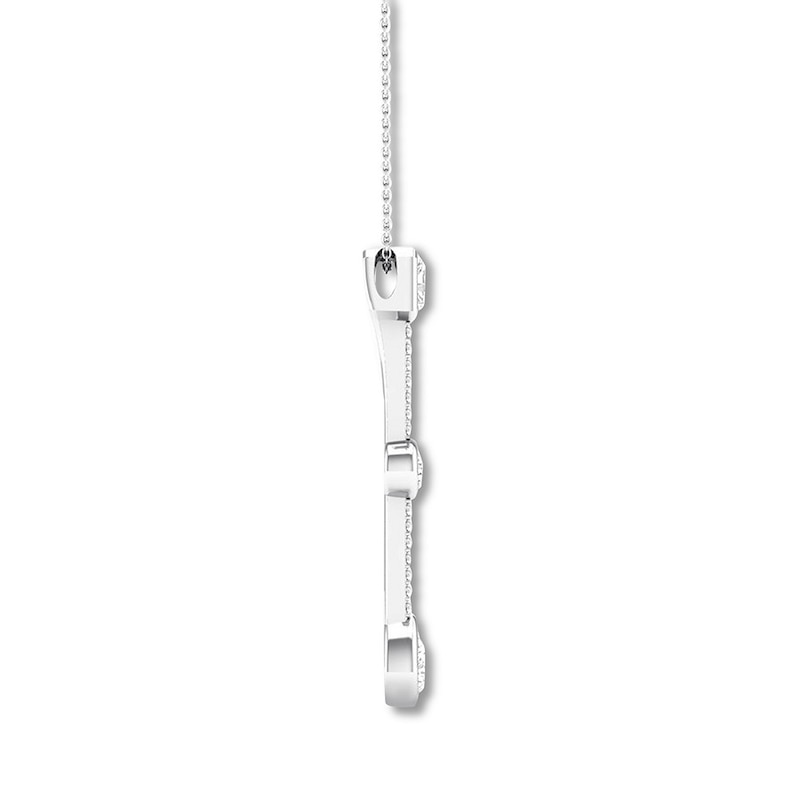 Main Image 2 of Diamond Drop Necklace 1/2 carat tw Bezel-set 14K White Gold