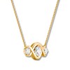 Thumbnail Image 2 of Diamond Swirl Necklace 1/4 carat tw Round 10K Yellow Gold