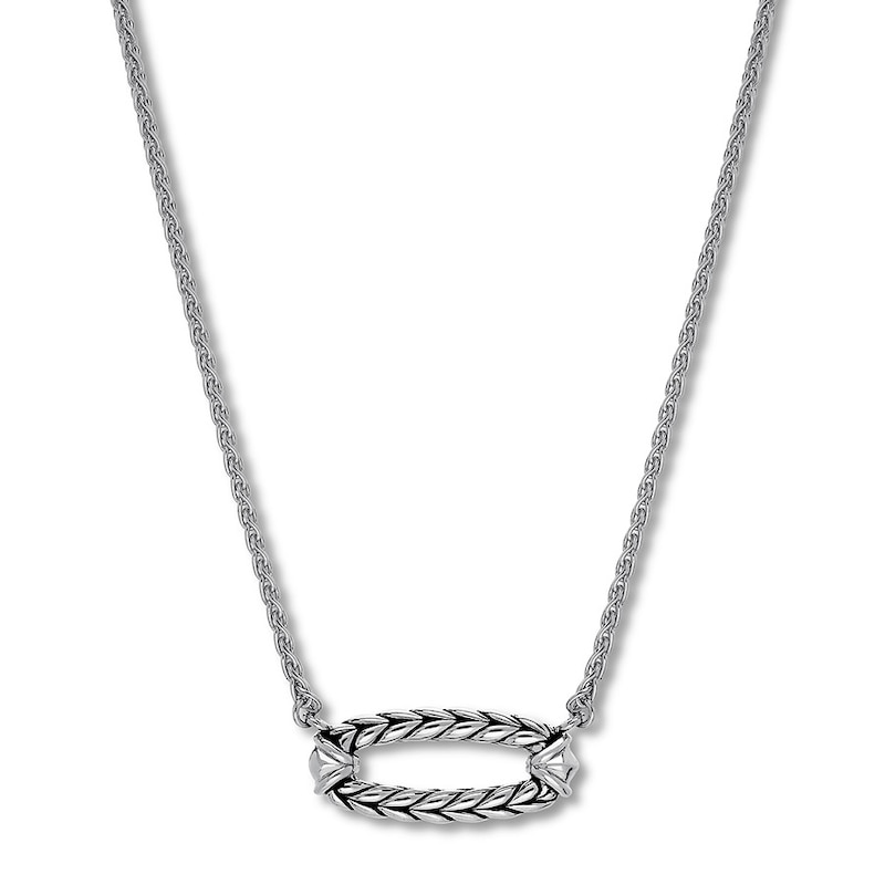 East-West Oval Necklace Sterling Silver 17"