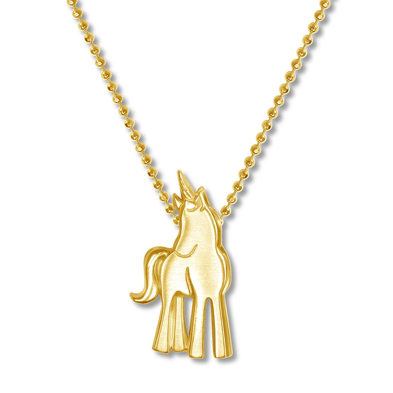 Main Image 1 of Alex Woo Princess Unicorn Necklace 14K Yellow Gold
