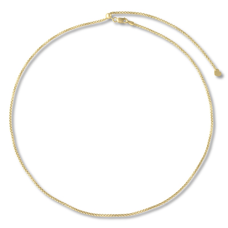 Hollow Box Chain Necklace 14K Yellow Gold 20" 1.5mm