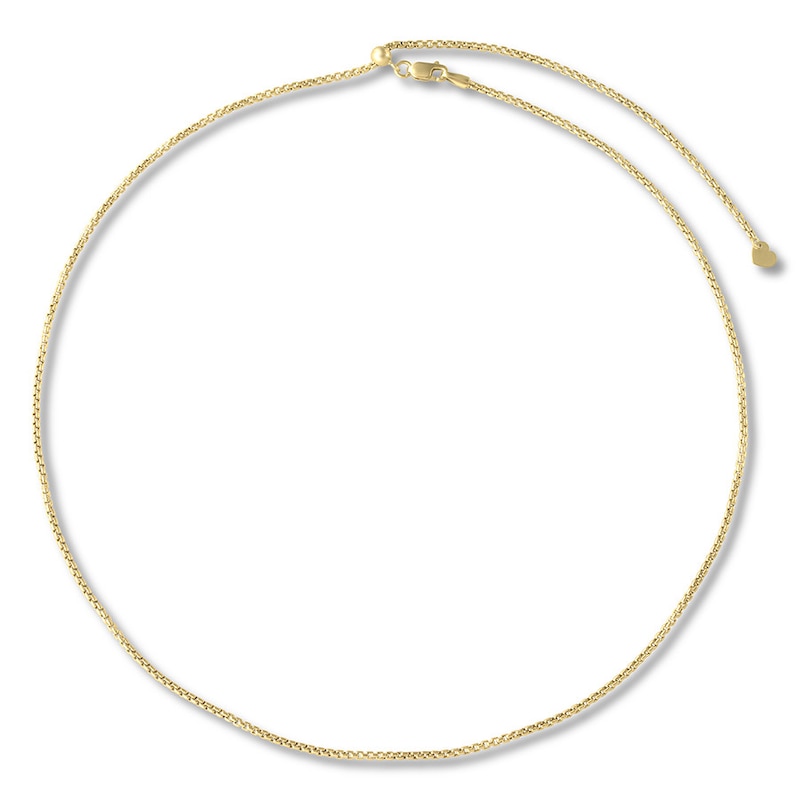 Main Image 1 of Hollow Box Chain Necklace 14K Yellow Gold 20" 2mm