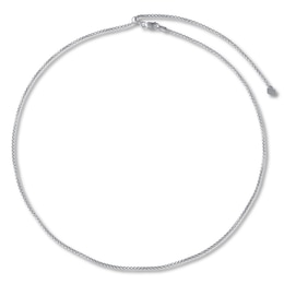 Hollow Box Chain Necklace 14K White Gold Adjustable 20" 1.5mm