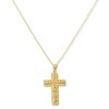Thumbnail Image 1 of Textured Cross Necklace 14K Yellow Gold 17"