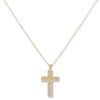 Thumbnail Image 0 of Textured Cross Necklace 14K Two-Tone Gold 17"