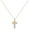 Thumbnail Image 1 of Textured Cross Necklace 14K Two-Tone Gold 17"