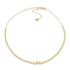 Thumbnail Image 1 of Love Curb Chain Choker Necklace 14K Yellow Gold 12"