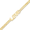 Thumbnail Image 2 of Love Curb Chain Choker Necklace 14K Yellow Gold 12"