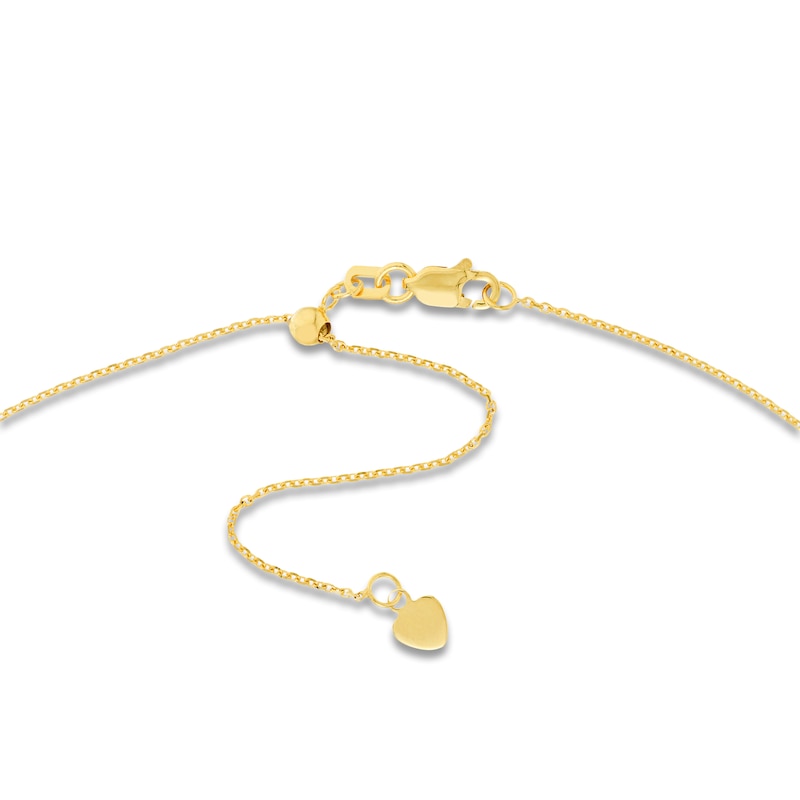 Love Curb Chain Choker Necklace 14K Yellow Gold 12"