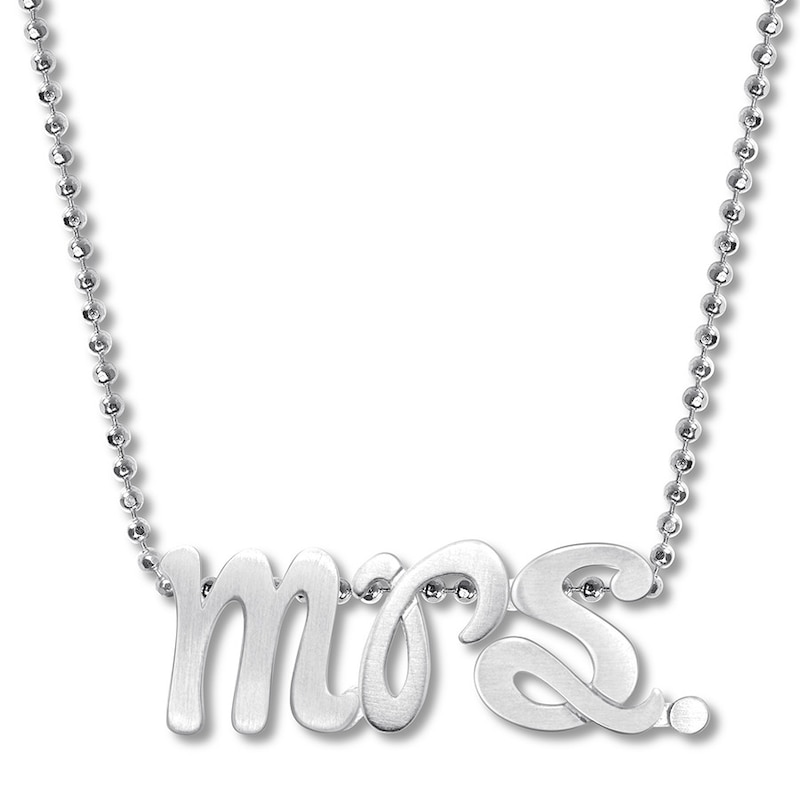 Main Image 1 of Alex Woo Autograph Letters MRS Necklace Sterling Silver 16"