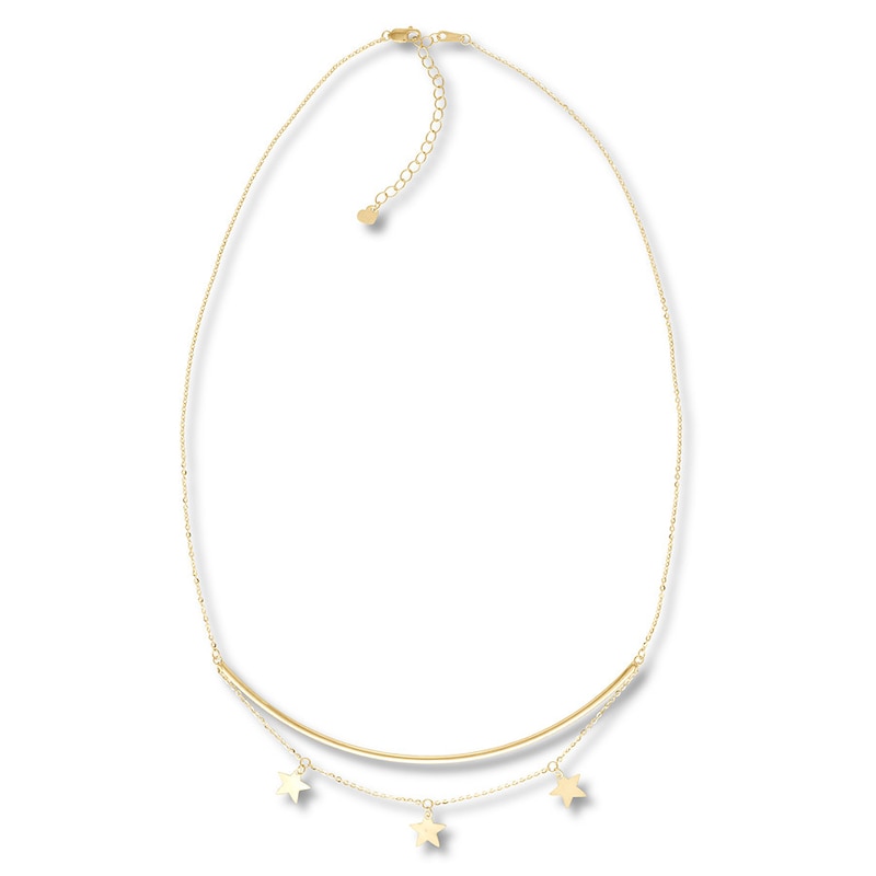 Main Image 1 of Layered Celestial Necklace 10K Yellow Gold 18 "