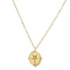 Thumbnail Image 1 of Oval Star Medallion Necklace 14K Yellow Gold 22"