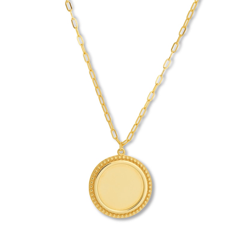 Main Image 1 of Round Medallion Necklace 14K Yellow Gold 22"