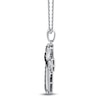 Thumbnail Image 2 of Men's Black & White Diamond Cross Necklace 7/8 ct tw Sterling Silver