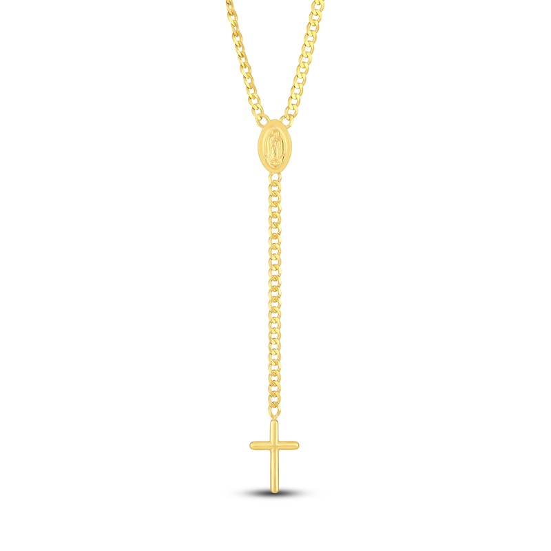 Main Image 1 of Madonna and Crucifix Choker 14K Yellow Gold 15" Adjustable