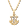 Thumbnail Image 0 of Men's Crucifix and Anchor Necklace 10K Two-Tone Gold 22"