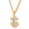 Thumbnail Image 1 of Men's Crucifix and Anchor Necklace 10K Two-Tone Gold 22"