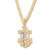 Thumbnail Image 2 of Men's Crucifix and Anchor Necklace 10K Two-Tone Gold 22"