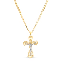Crucifix Chain Necklace 10K Two-Tone Gold