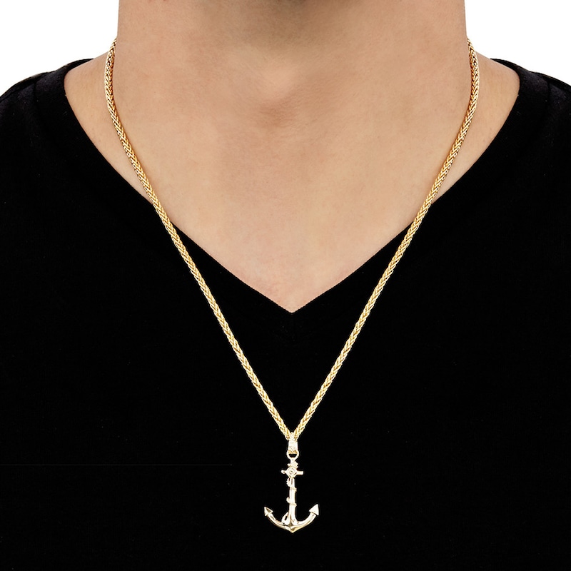Main Image 4 of Men's Anchor Necklace 10K Yellow Gold 22" Length