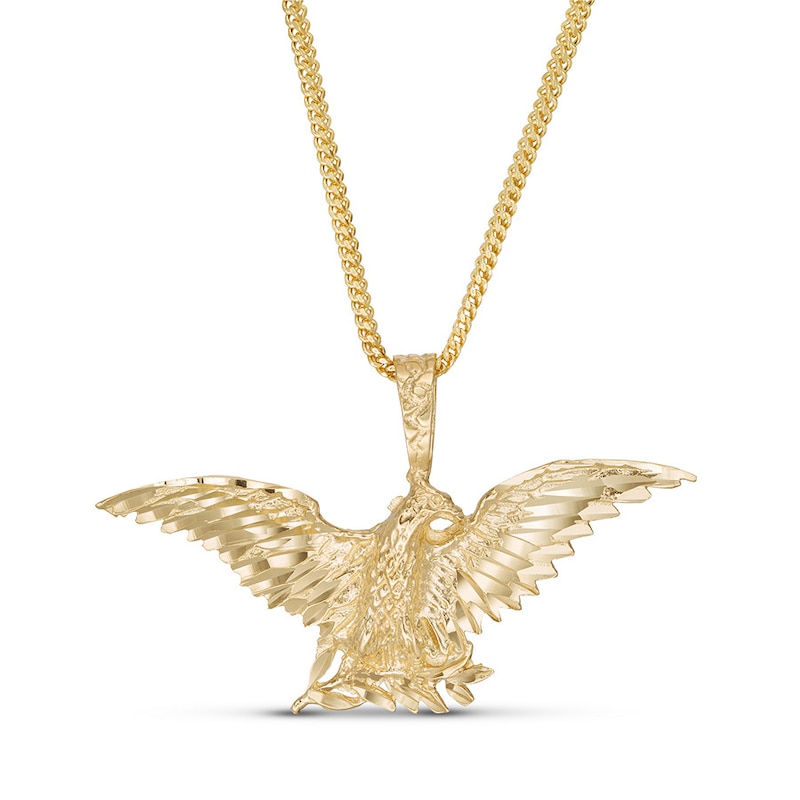Main Image 1 of Men's Eagle Chain Necklace 10K Yellow Gold 22"