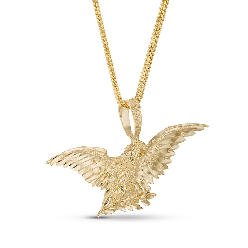 Main Image 2 of Men's Eagle Chain Necklace 10K Yellow Gold 22"