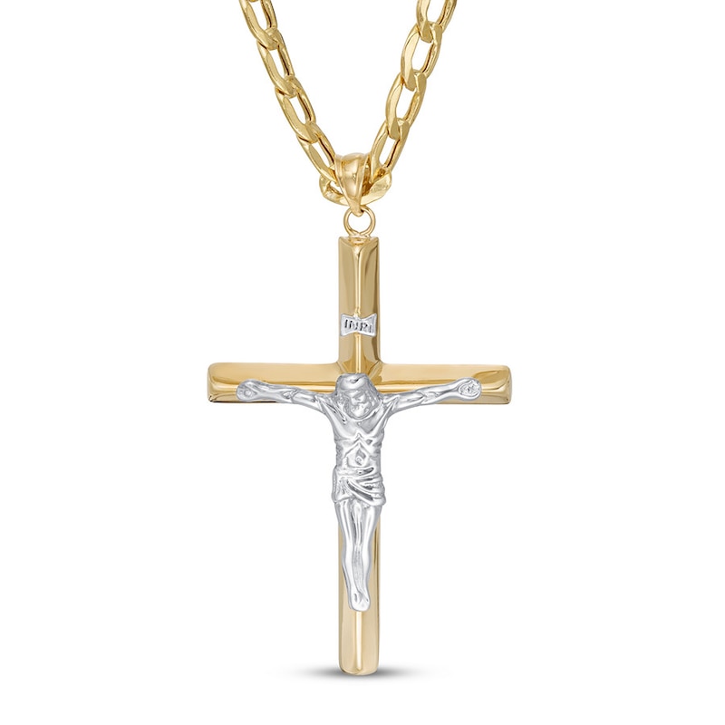 Men's Cross Necklace 10K Yellow Gold 24"